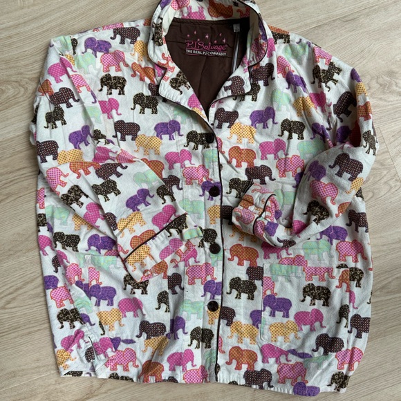 Colorful Elephants Pajama Set ~ M/L - Picture 8 of 16